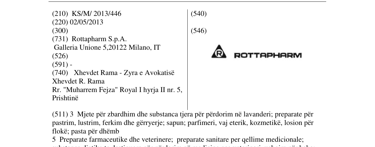 Zëri i markës ROTTAPHARM në buletin