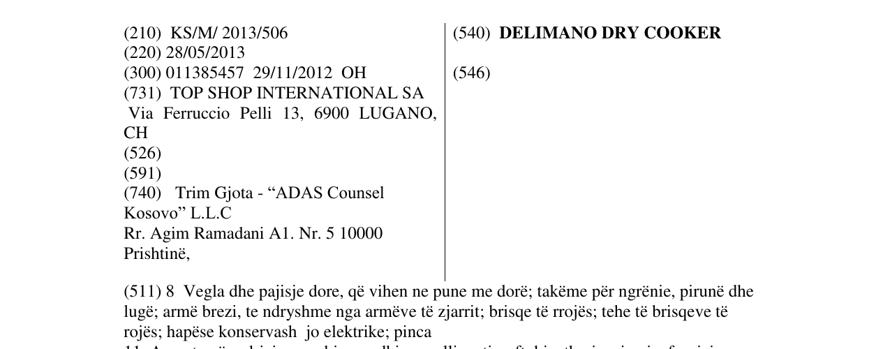 Zëri i markës DELIMANO DRY COOKER në buletin