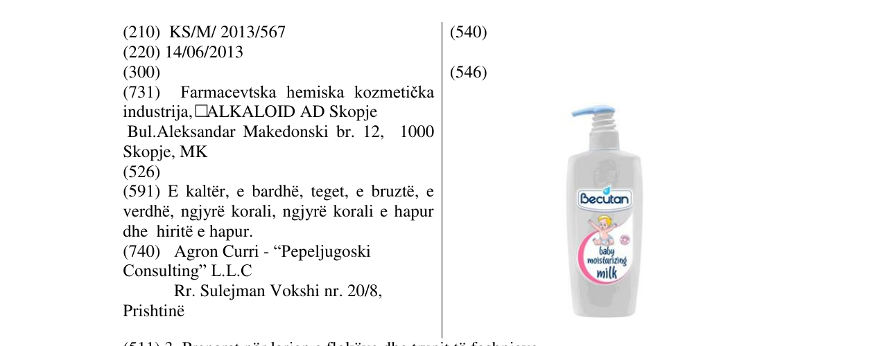 Zëri i markës Becutan në buletin