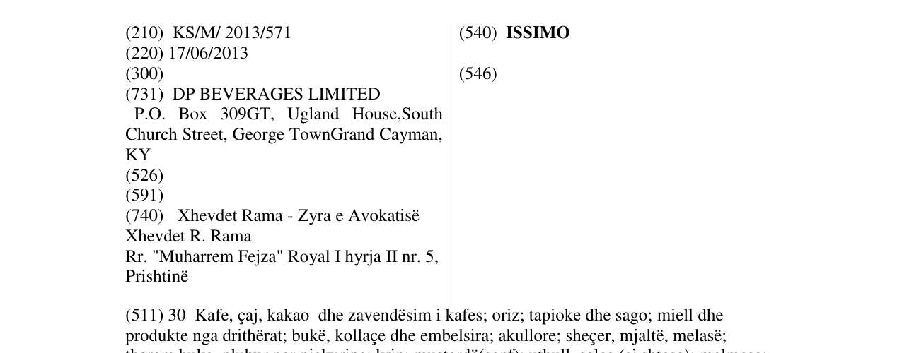 Zëri i markës ISSIMO në buletin