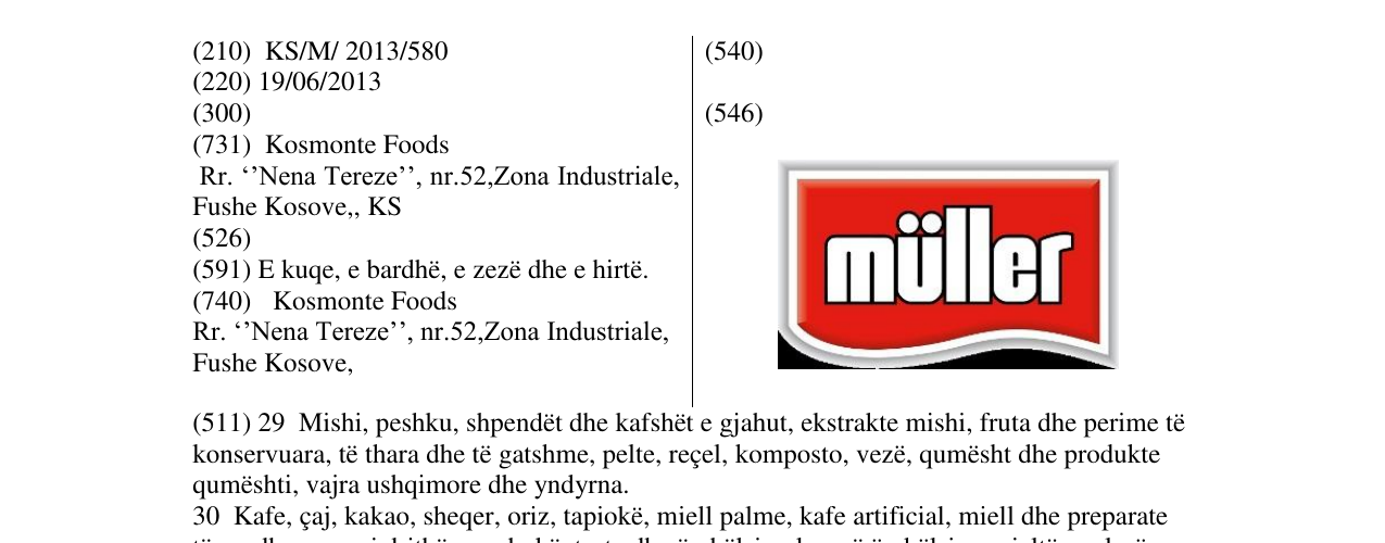 Zëri i markës muller në buletin
