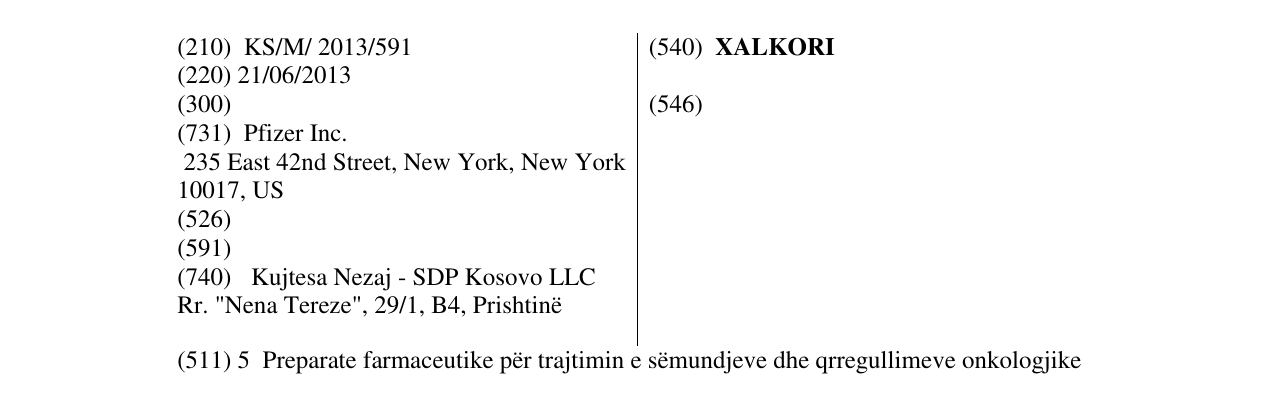 Zëri i markës XALKORI në buletin