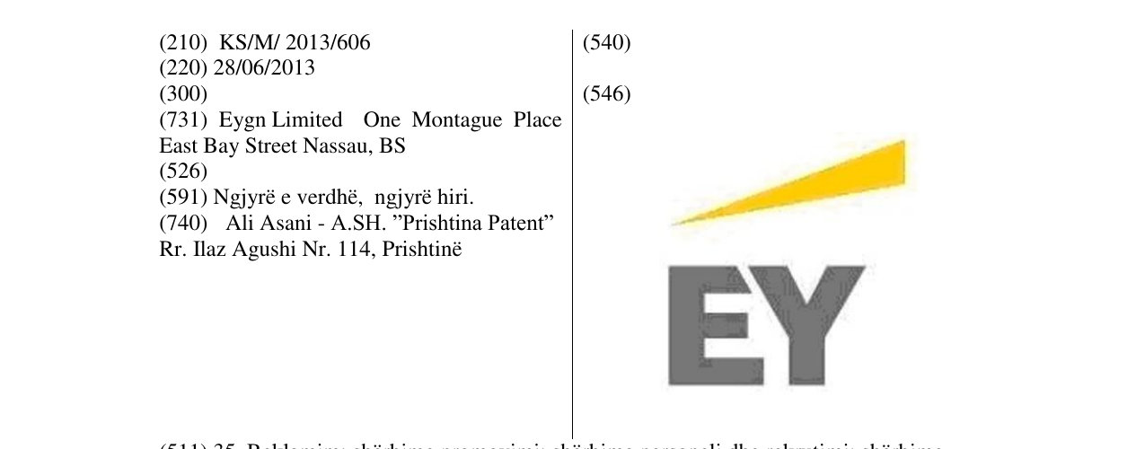 Zëri i markës EY në buletin