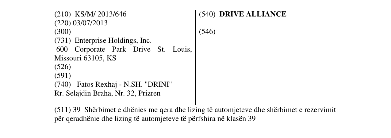 Zëri i markës DRIVE ALLIANCE në buletin