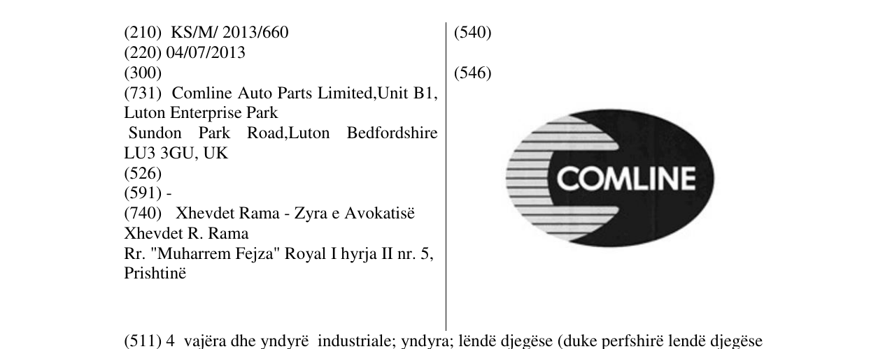 Zëri i markës COMLINE në buletin