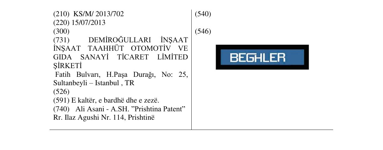 Zëri i markës BEGHLER në buletin