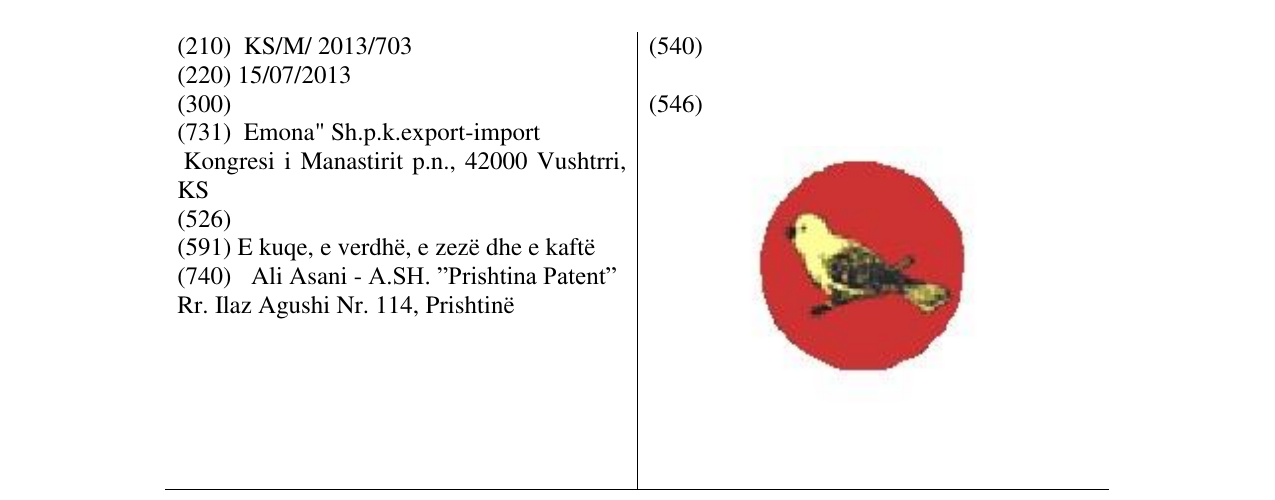 Zëri i markës Markë figurative në buletin