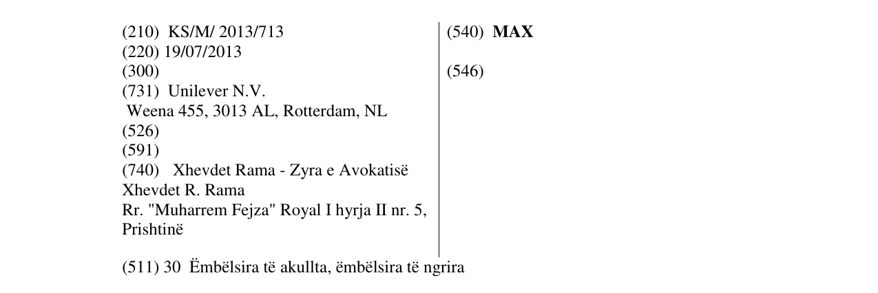 Zëri i markës MAX në buletin