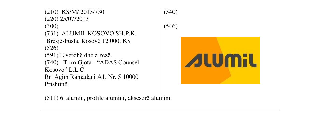 Zëri i markës ALUMIL në buletin