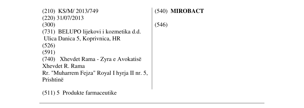 Zëri i markës MIROBACT në buletin
