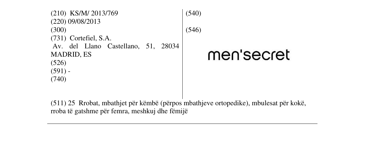 Zëri i markës men' secret në buletin