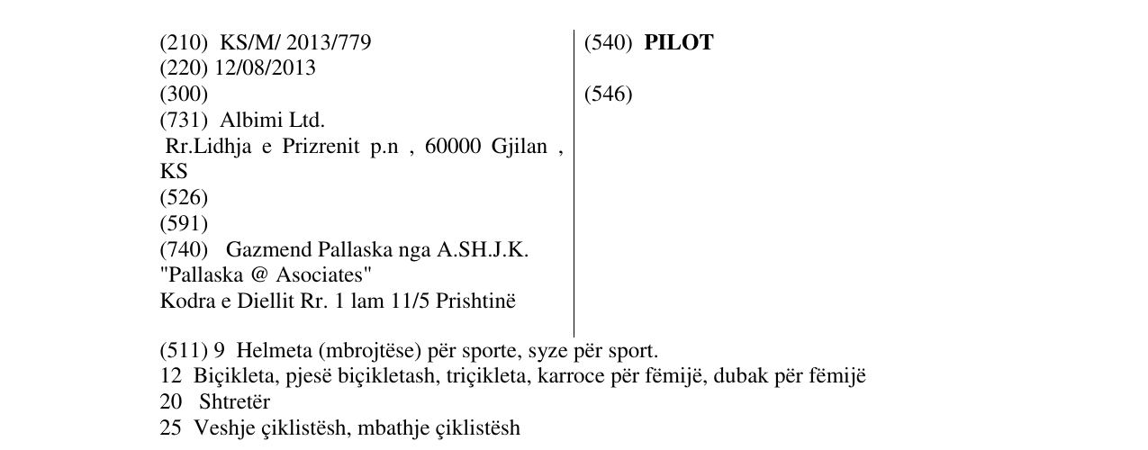 Zëri i markës PILOT në buletin