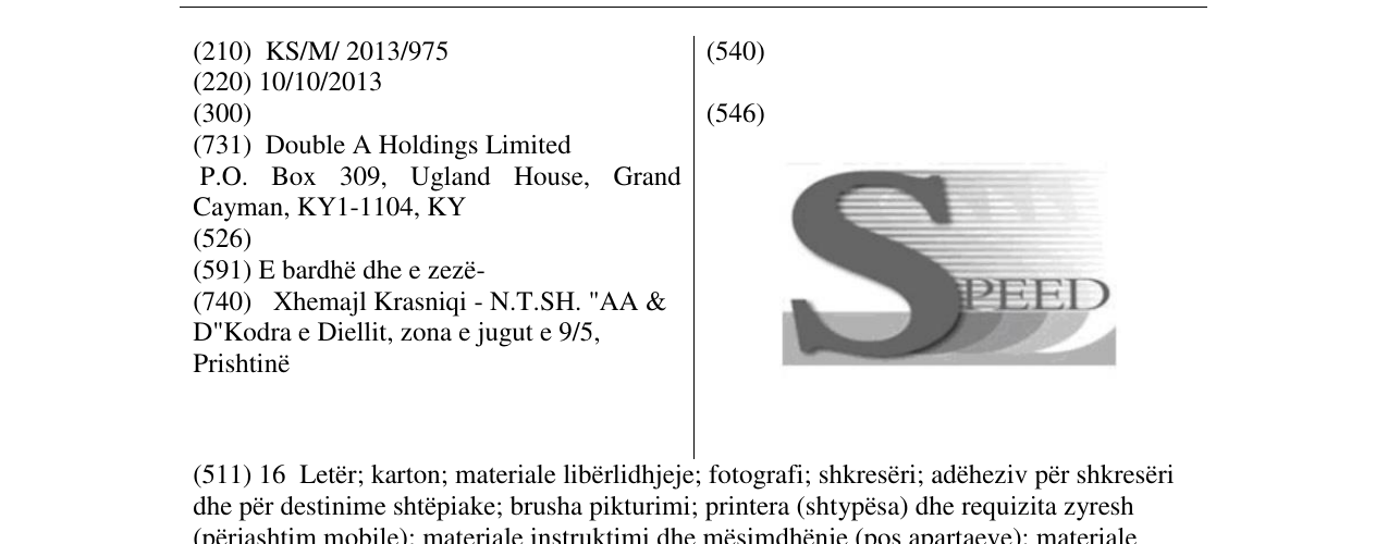 Zëri i markës SPEED në buletin