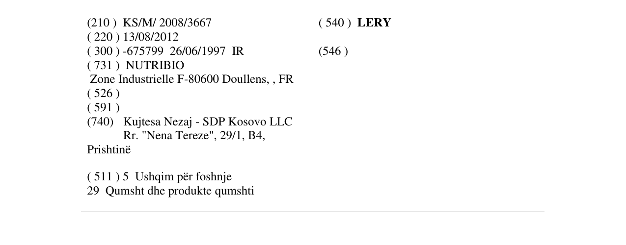 Zëri i markës LERY në buletin