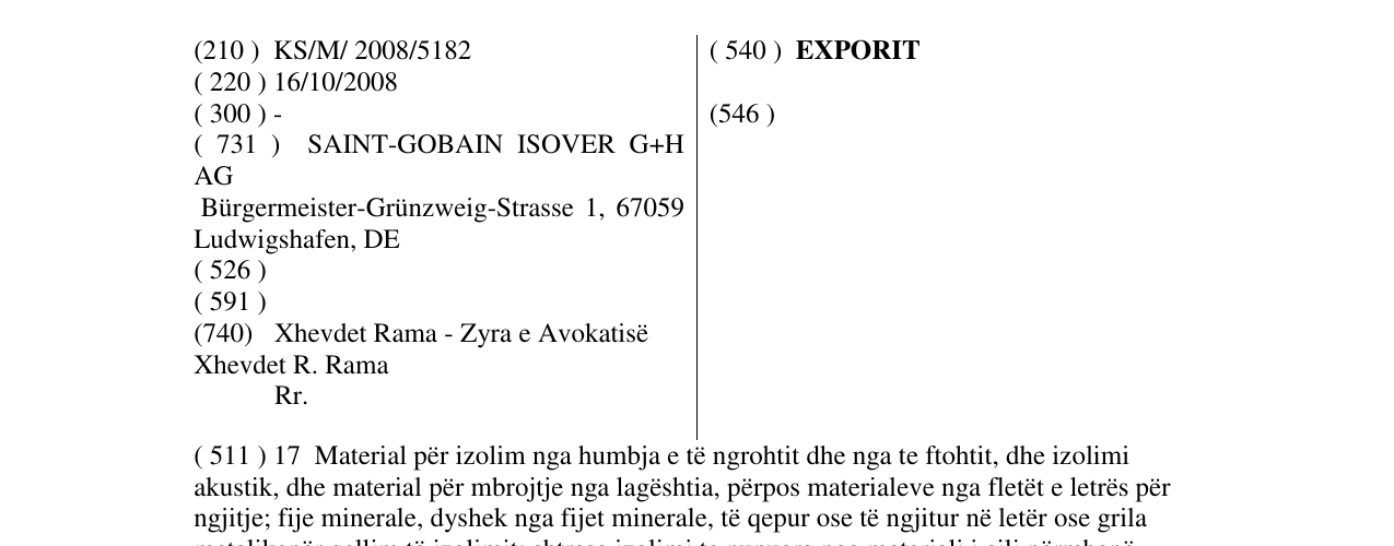 Zëri i markës EXPORIT në buletin