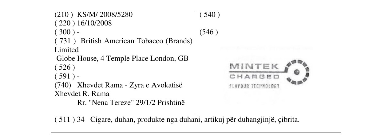 Zëri i markës MINTEK CHARGED në buletin