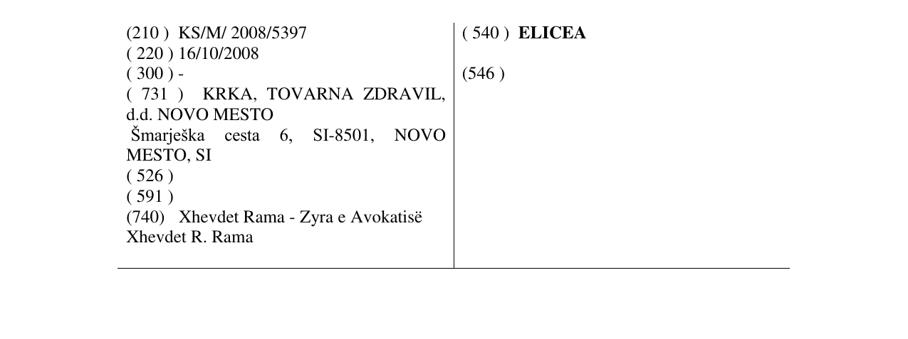 Zëri i markës ELICEA në buletin