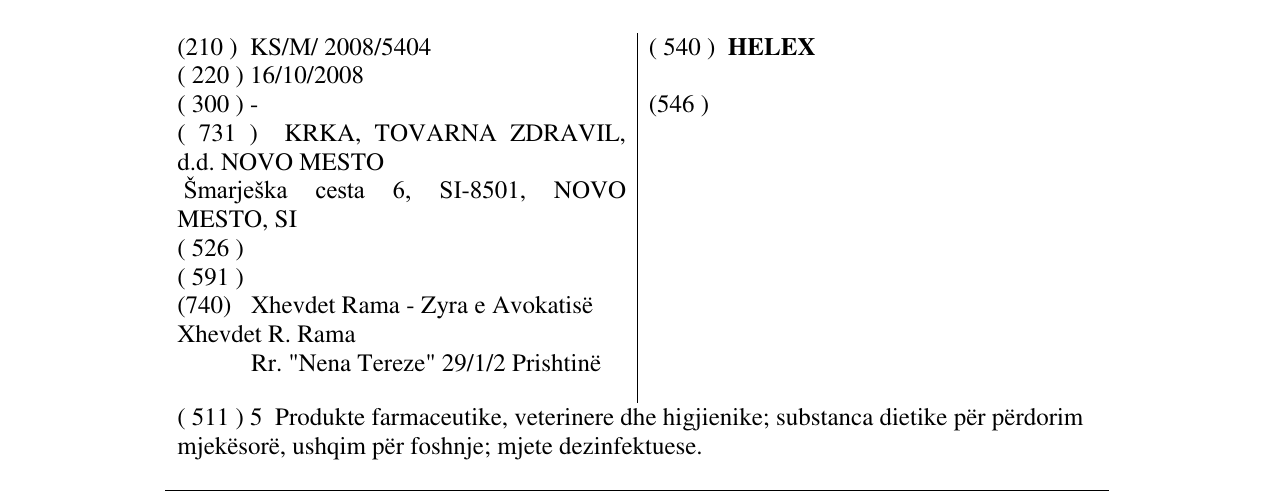 Zëri i markës HELEX në buletin