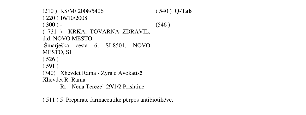 Zëri i markës Q-Tab në buletin