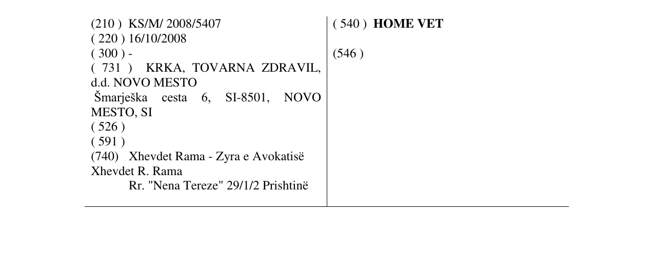 Zëri i markës HOME VET në buletin