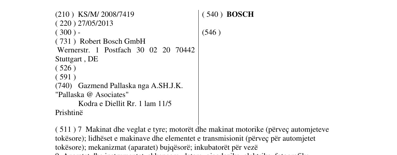 Zëri i markës BOSCH në buletin