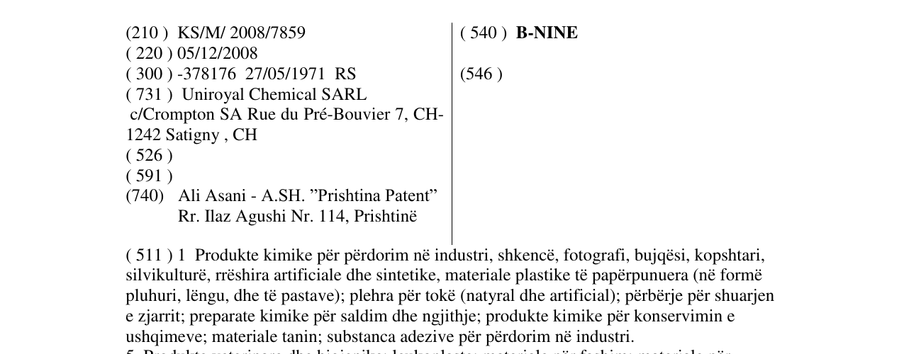 Zëri i markës B-NINE në buletin