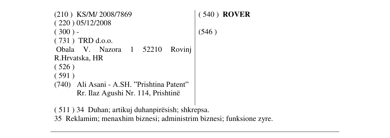 Zëri i markës ROVER në buletin