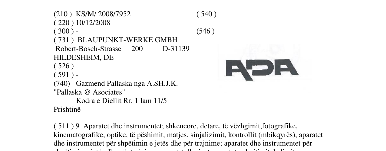 Zëri i markës ADA në buletin