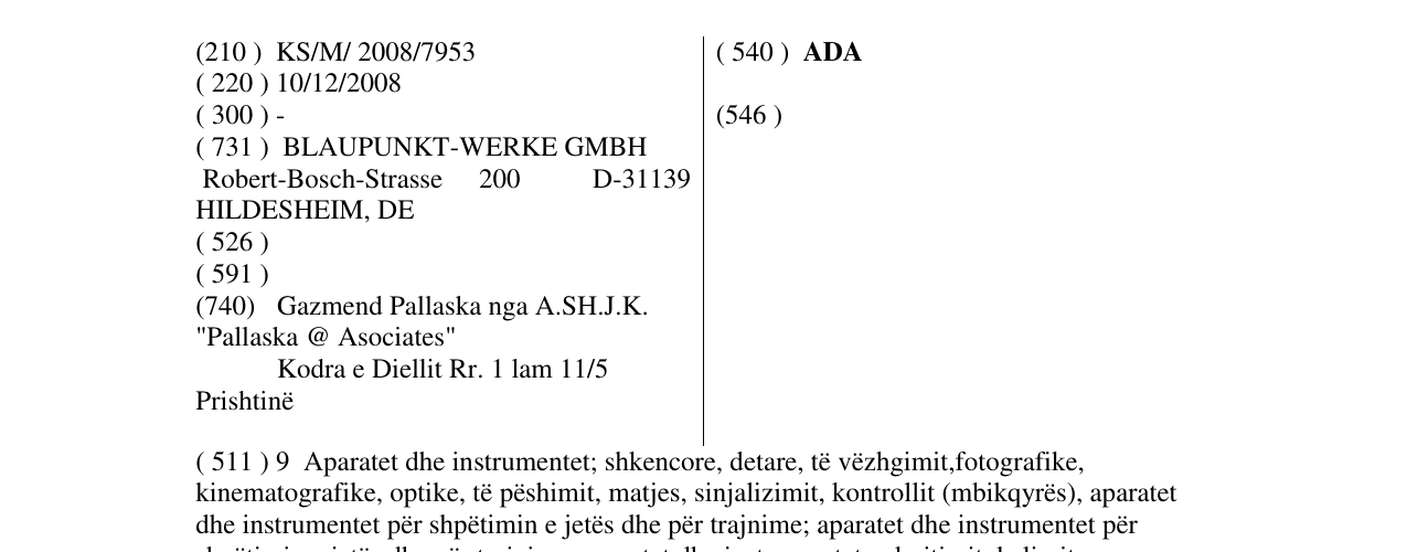 Zëri i markës ADA në buletin
