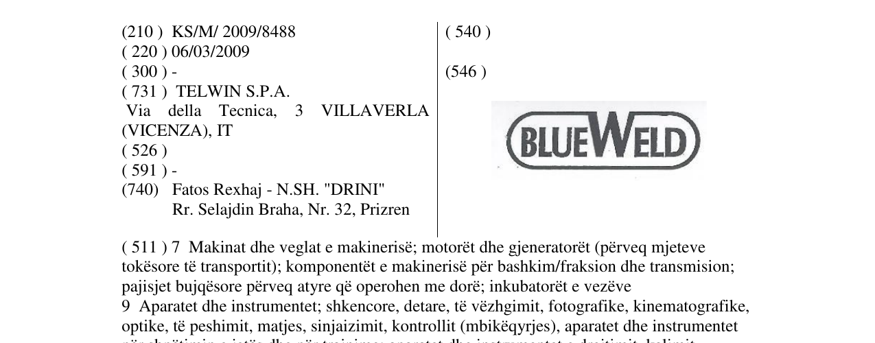 Zëri i markës BLUEWELD në buletin