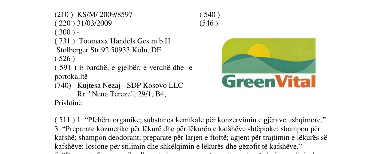 Zëri i markës Green Vital në buletin