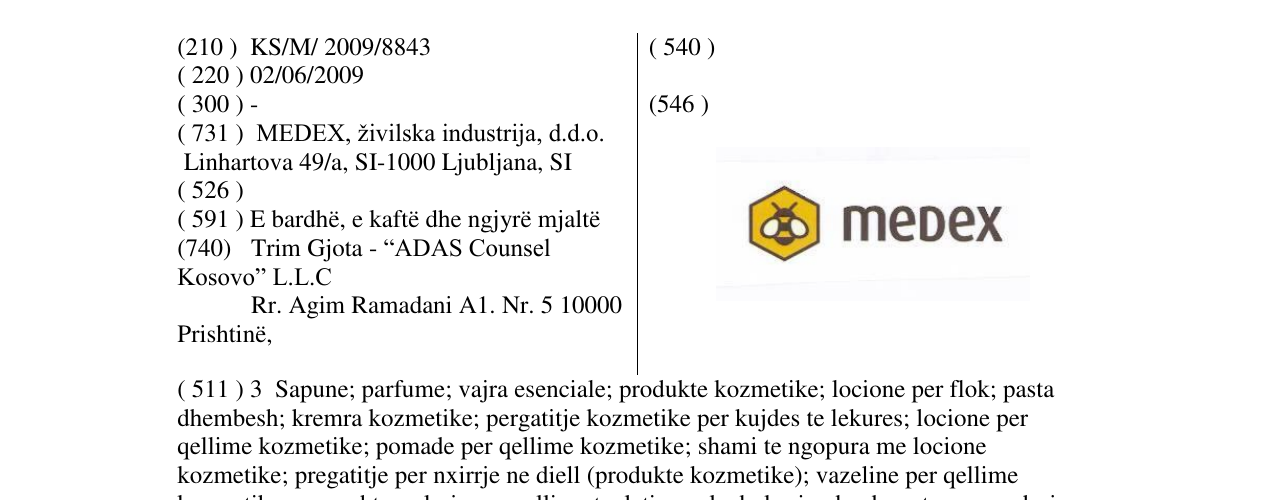 Zëri i markës medex në buletin
