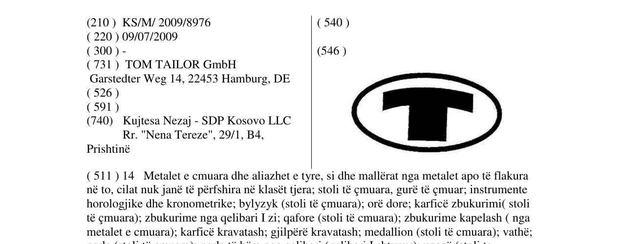 Zëri i markës Markë figurative në buletin