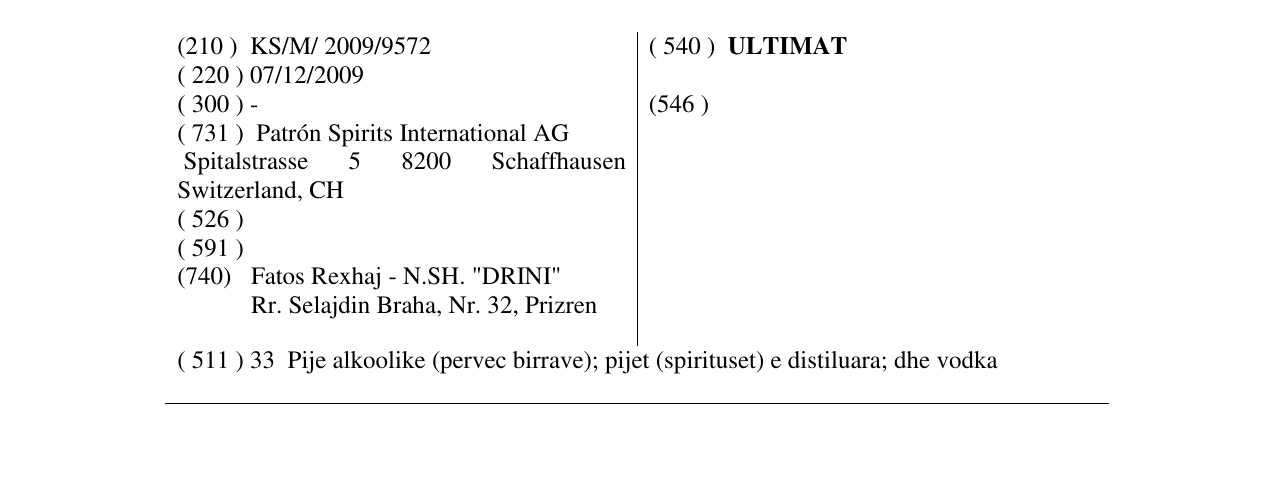 Zëri i markës ULTIMAT në buletin