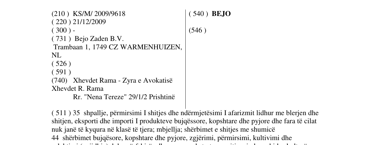 Zëri i markës BEJO në buletin