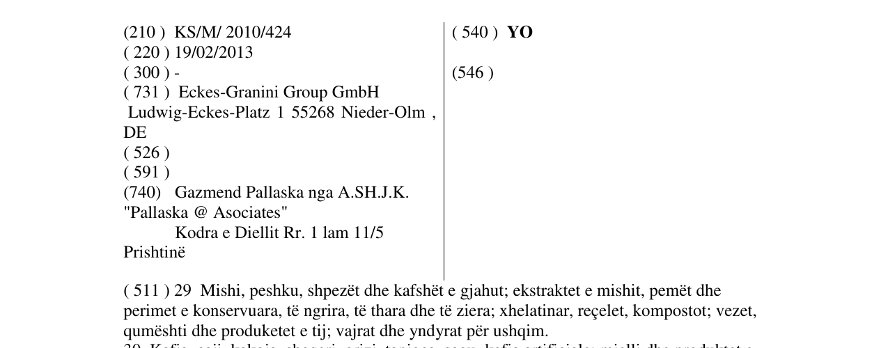 Zëri i markës YO në buletin