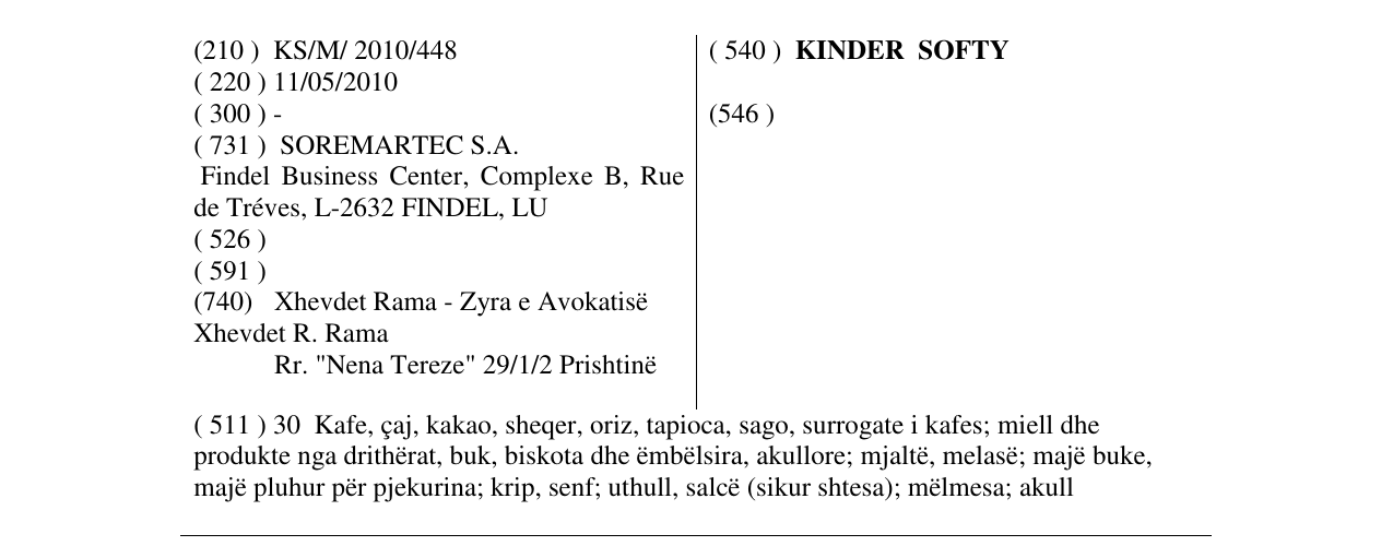 Zëri i markës KINDER SOFTY në buletin