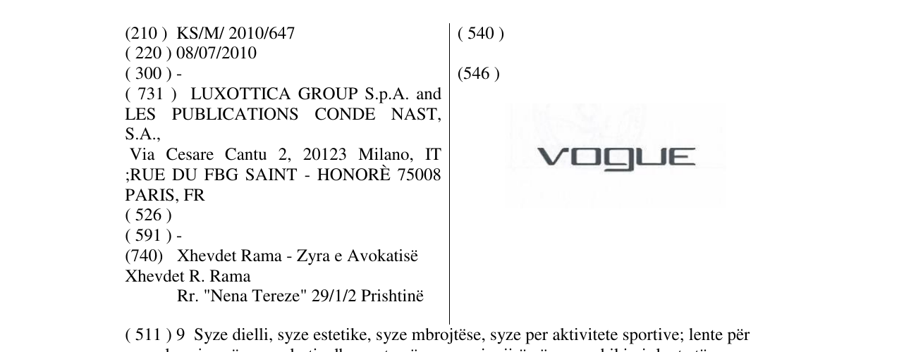 Zëri i markës vogue në buletin