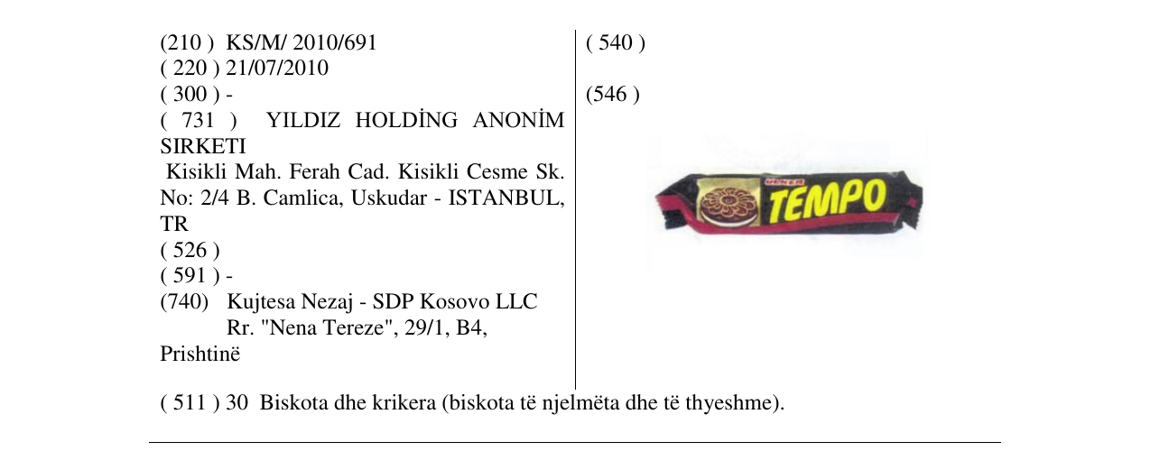 Zëri i markës TEMPO në buletin