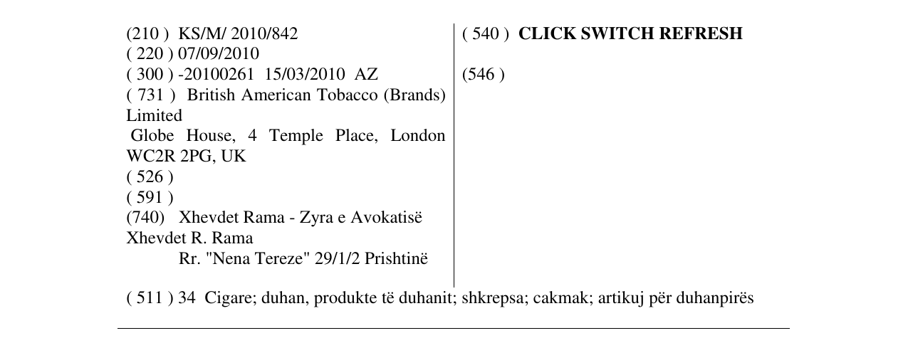 Zëri i markës CLICK SWITCH REFRESH në buletin