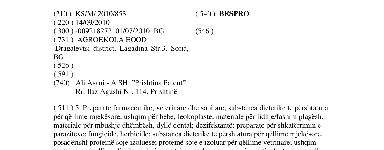 Zëri i markës BESPRO në buletin