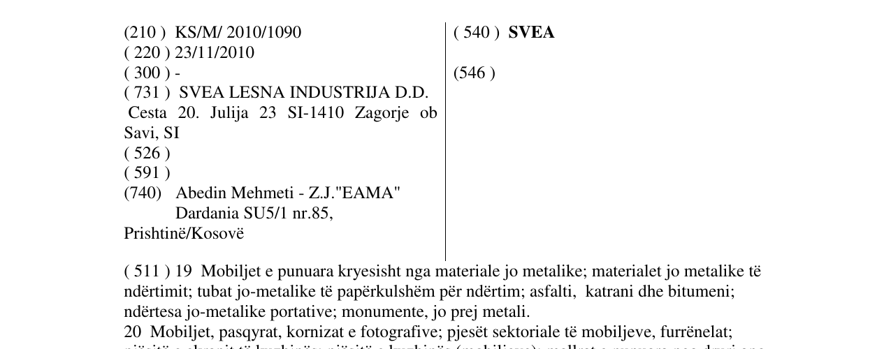Zëri i markës SVEA në buletin