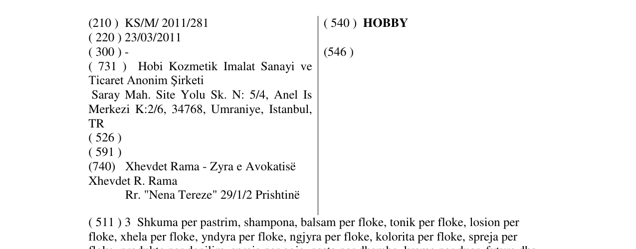 Zëri i markës HOBBY në buletin