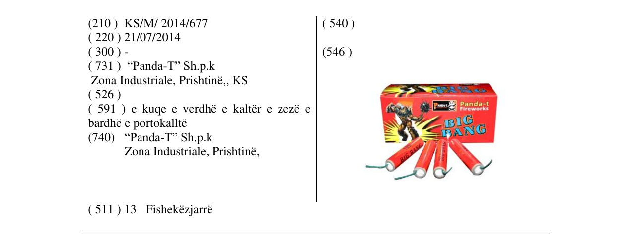 Zëri i markës BIG BANG në buletin