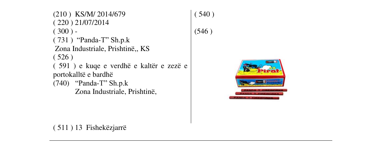 Zëri i markës Pirat 5x në buletin