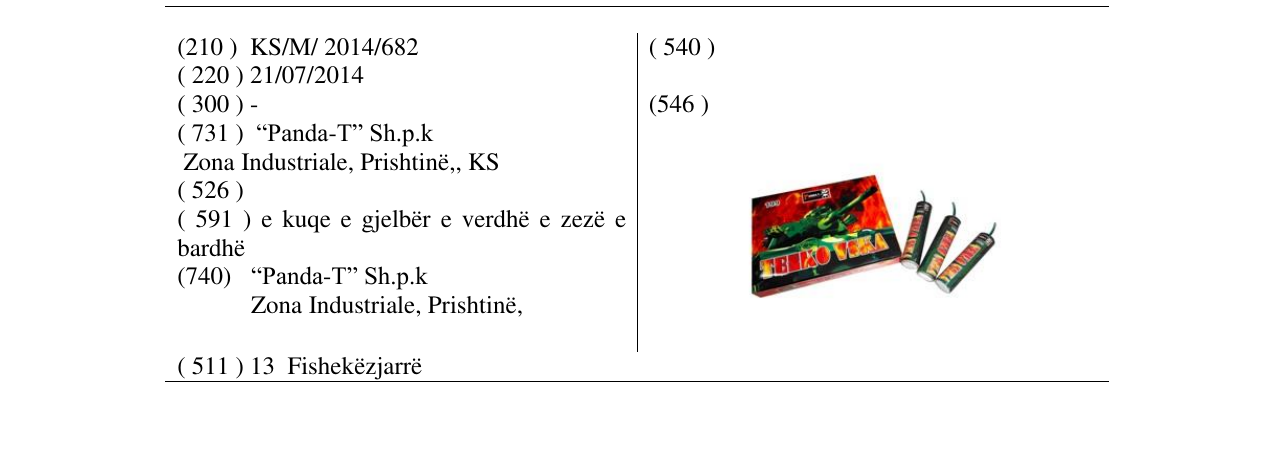 Zëri i markës TESKO VSK në buletin