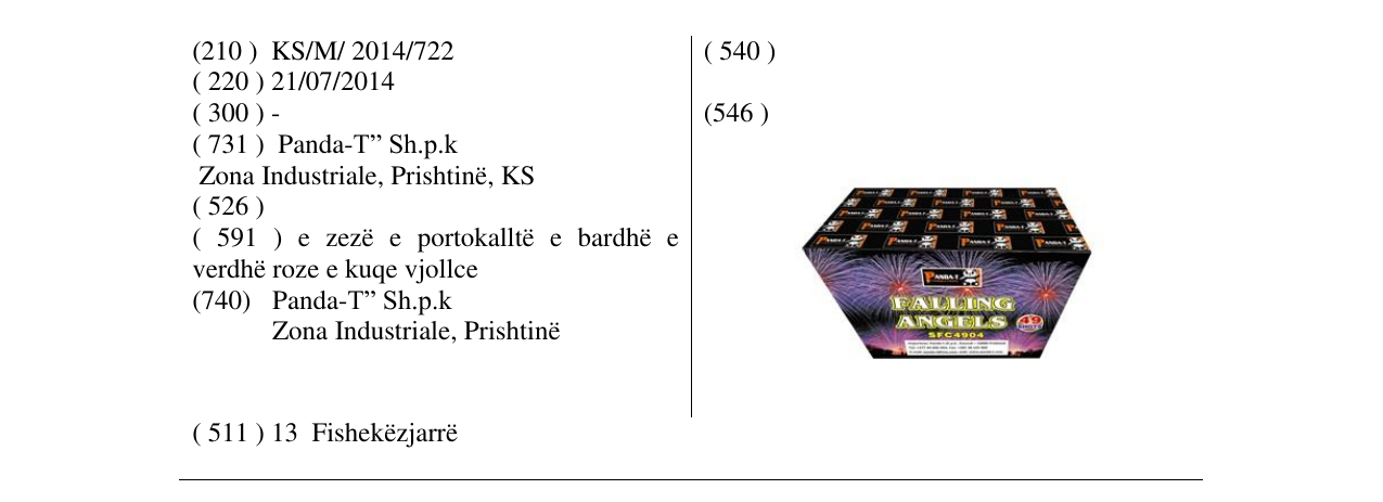 Zëri i markës FALLING ANGELS në buletin