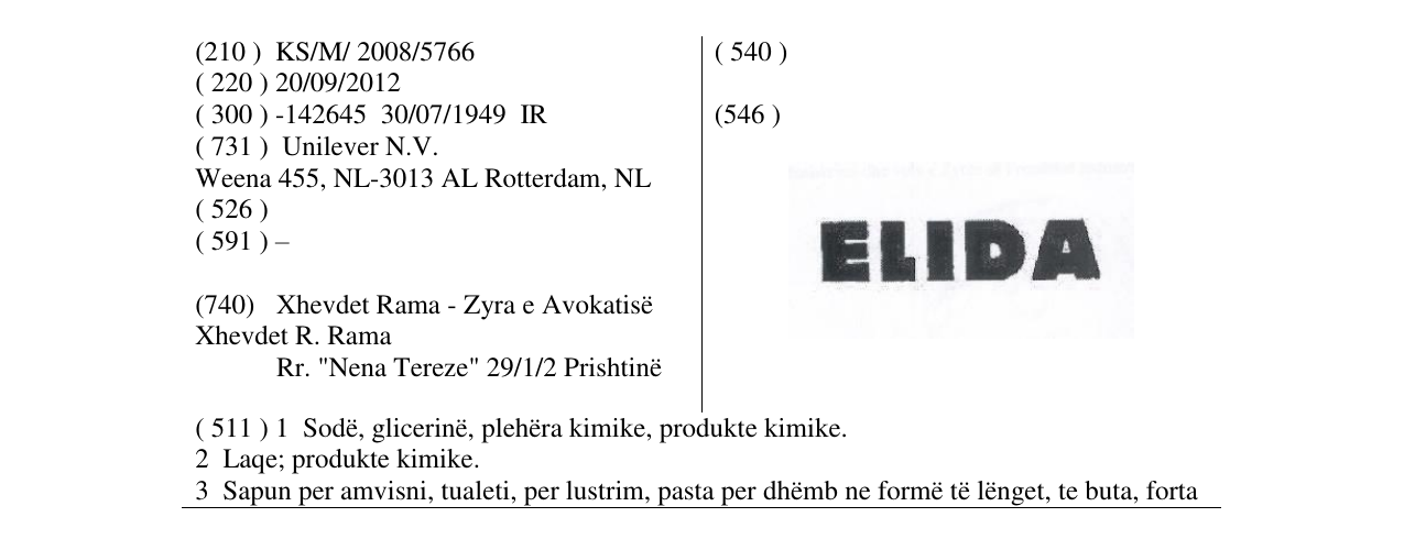 Zëri i markës ELIDA në buletin
