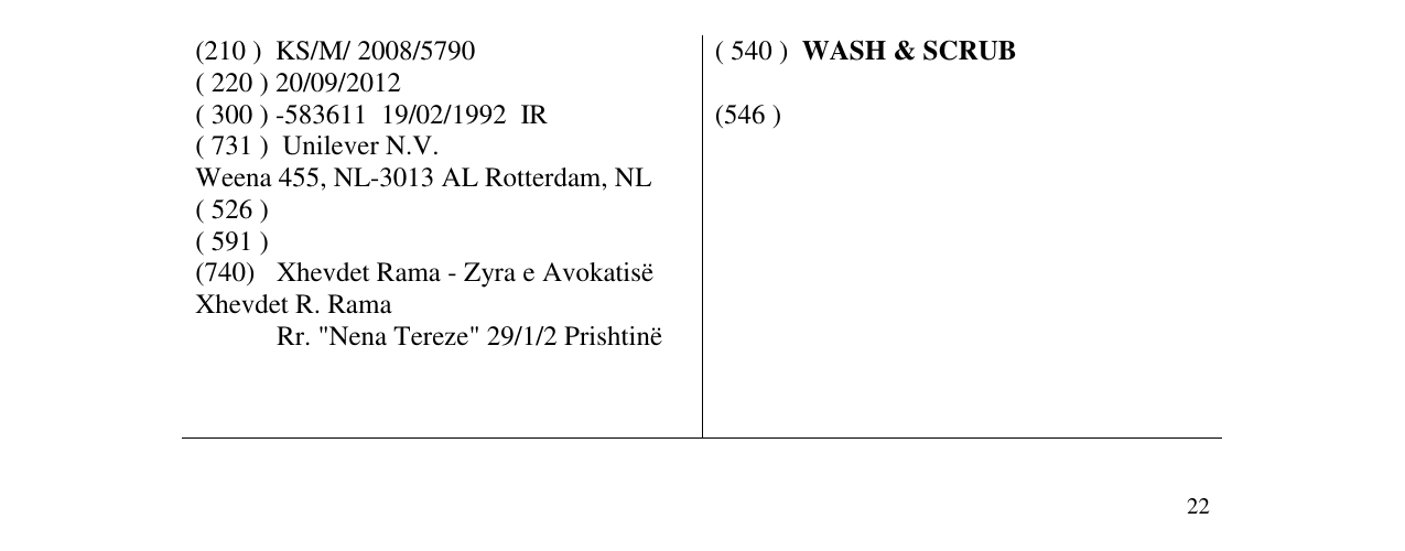 Zëri i markës WASH & SCRUB në buletin
