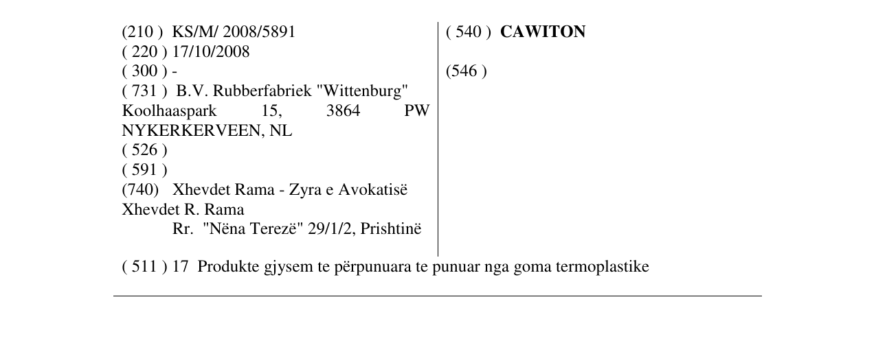 Zëri i markës CAWITON në buletin